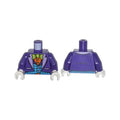 LEGO® Torso Batman Suit with Medium Azure Vest, Orange Shirt, and Lime Bow Tie Pattern / Dark Purple Arms / White Hands 973pb1648c01 dunkelviolett
