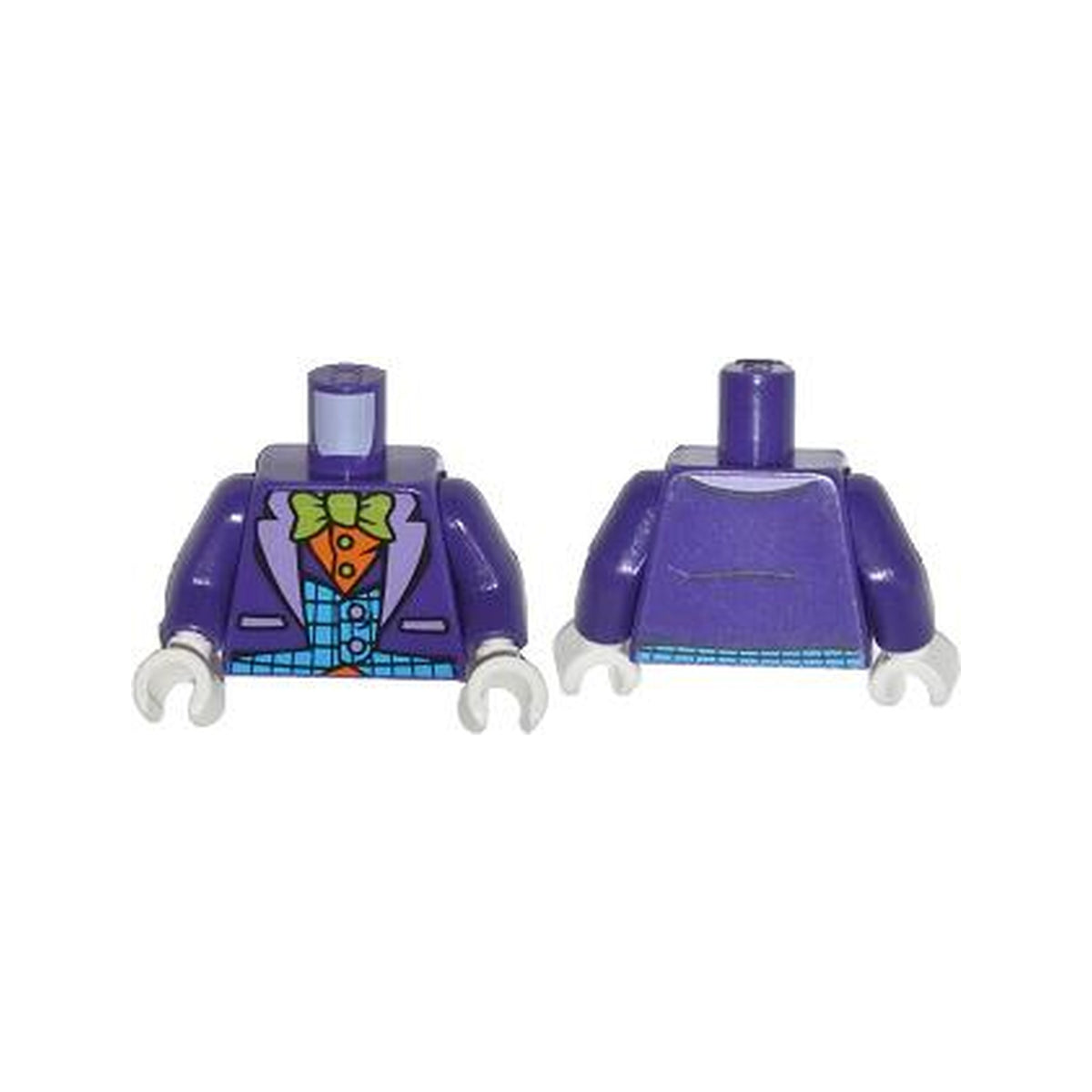 LEGO® Torso Batman Suit with Medium Azure Vest, Orange Shirt, and Lime Bow Tie Pattern / Dark Purple Arms / White Hands 973pb1648c01 dunkelviolett