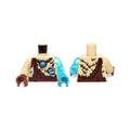 LEGO® Torso Fur with Ragged Brown Top and Blue Chi Pattern / Trans-Light Blue Arm Left / Tan Arm Right / Dark Azure Hand Left / Reddish Brown Hand Right 973pb1733c01 beige