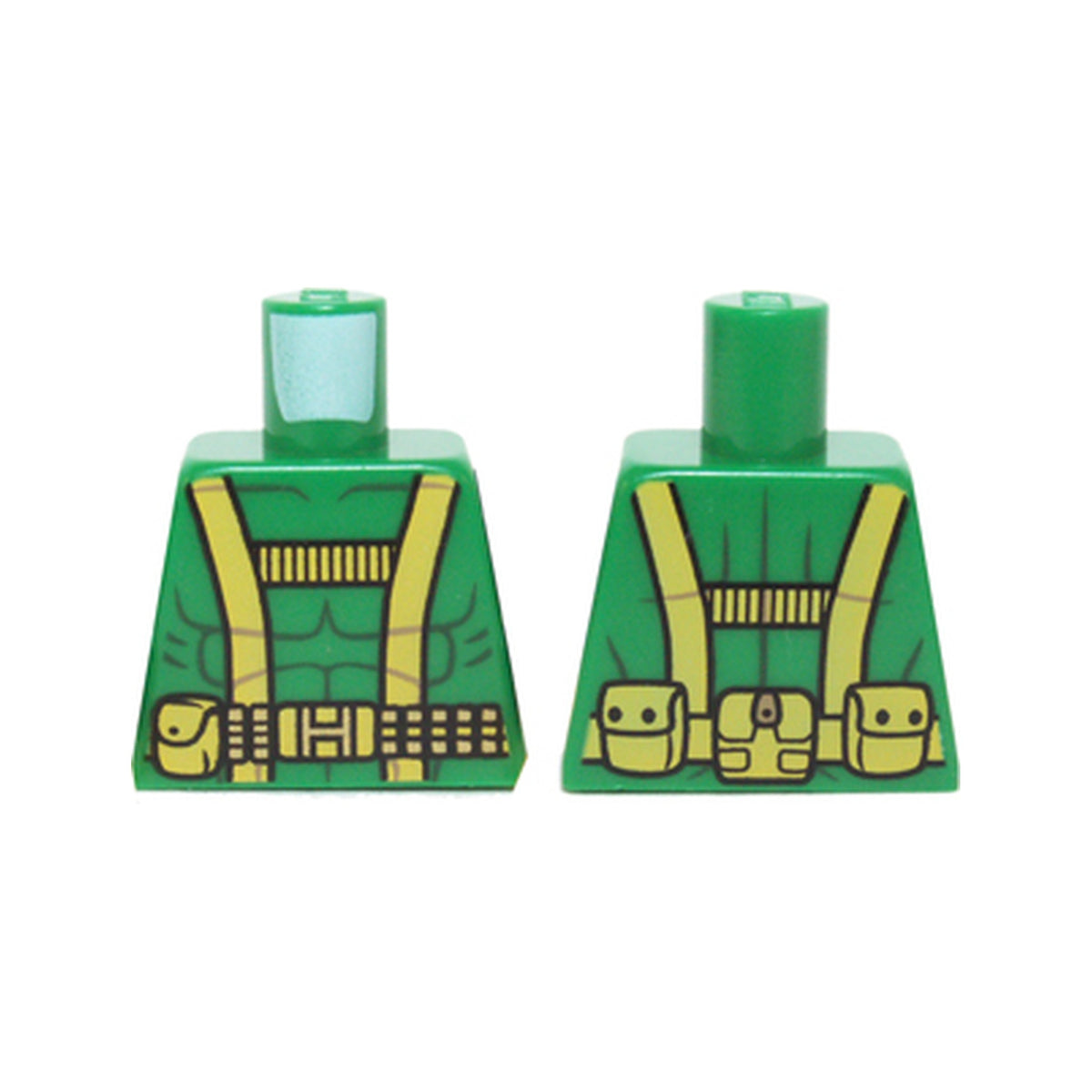 LEGO® Torso Muscles Outline with Yellow Harness Straps and Utility Belt Pattern 973pb1748 grün