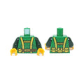 LEGO® Torso Muscles Outline with Yellow Harness Straps and Utility Belt Pattern / Dark Green Arms / Yellow Hands 973pb1748c01 grün