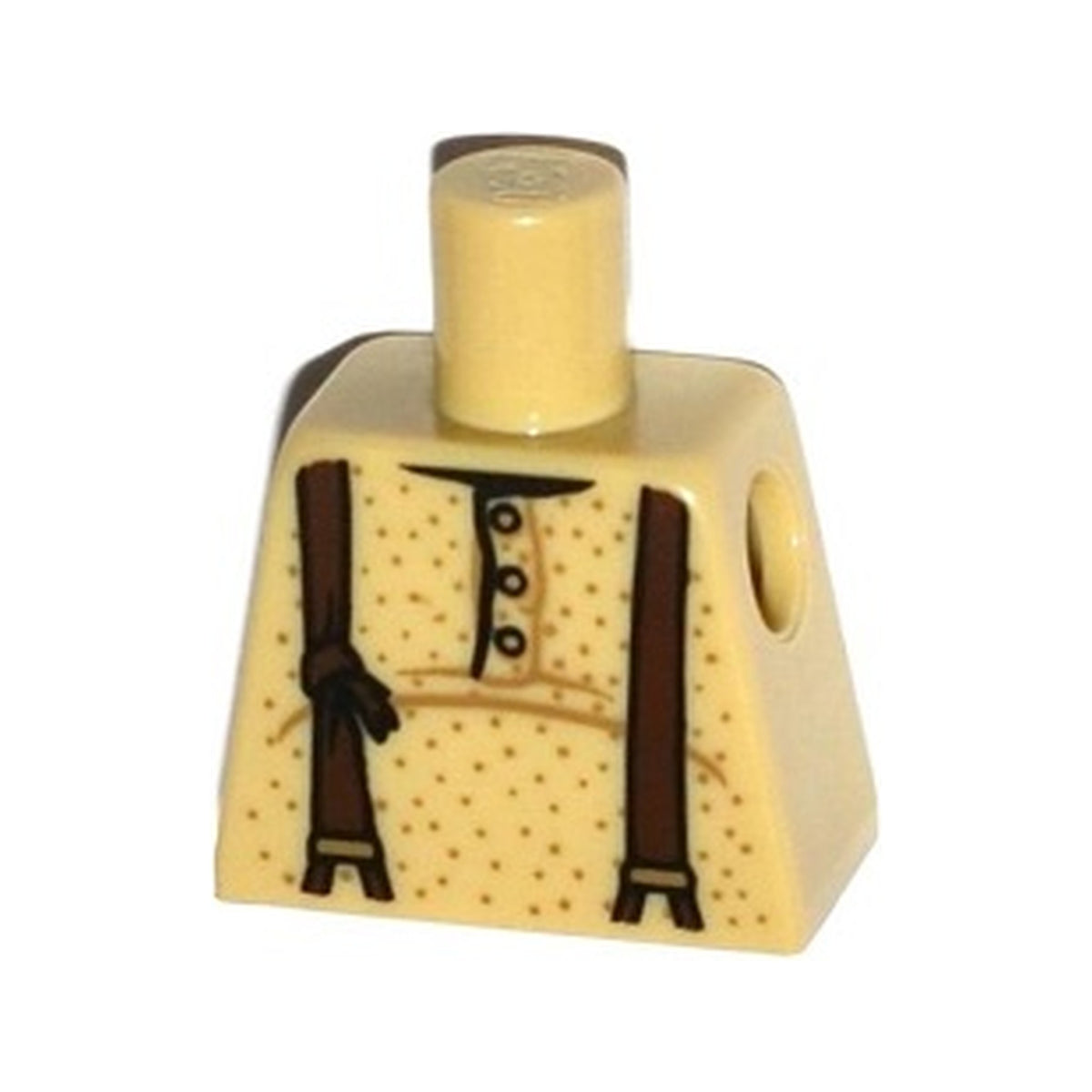 LEGO® Torso Shirt with 3 Buttons and Brown Suspenders Pattern 973pb1775 beige