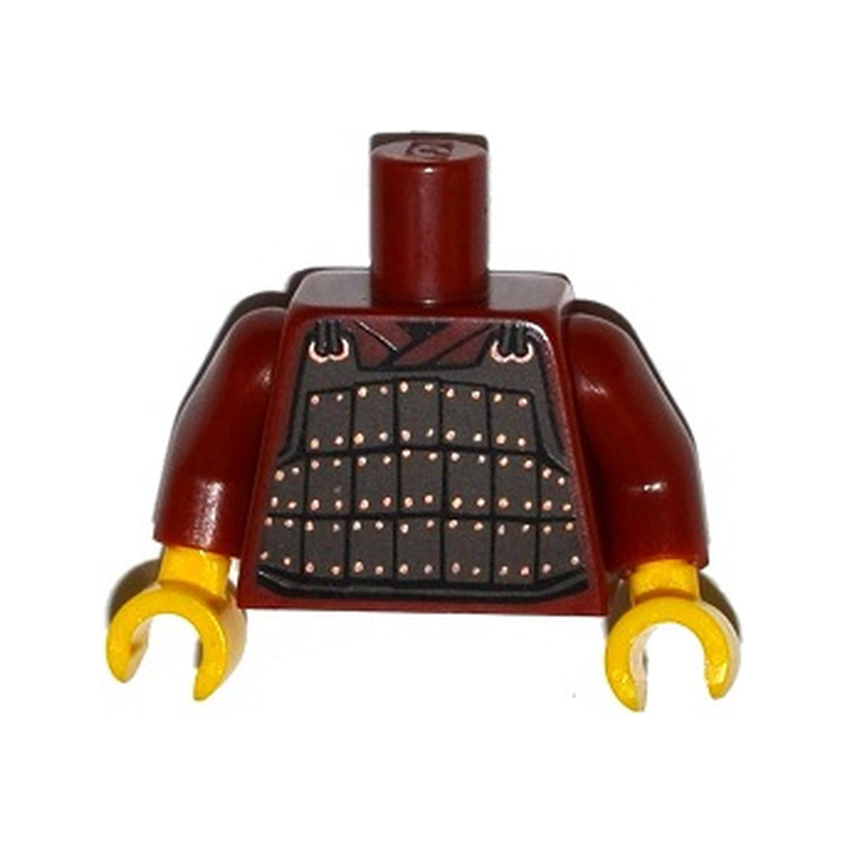 LEGO® Torso Armor Plate Dark Brown with Copper Rivets Pattern / Dark Red Arms / Yellow Hands 973pb1779c01 dunkelrot
