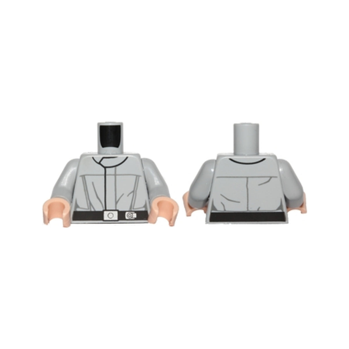 LEGO® Torso SW Imperial Crew Uniform Jumpsuit with Straight Black Belt with Silver Buckle Pattern / Light Bluish Gray Arms / Light Nougat Hands 973pb1805c01 hellgrau