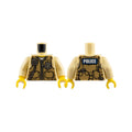 LEGO® Torso Police Shirt with Dark Tan Vest with Pockets, Silver Radio and Badge, Zipper and 'POLICE' Pattern on Back / Tan Arms / Yellow Hands 973pb1886c01 beige