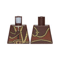 LEGO® Torso SW Gungan Vest with Gold Trim Front and Back Pattern 973pb1891 dunkelbraun
