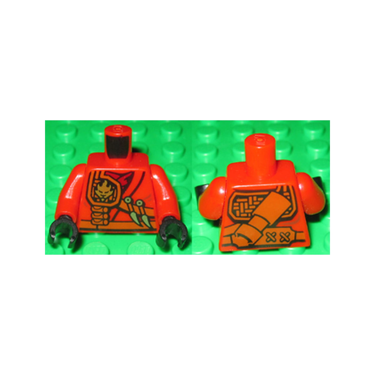 LEGO® Torso Ninjago Robe with Fire Power Emblem, Kunai Knives and Scabbard Pattern / Red Arms / Black Hands 973pb1902c01 rot