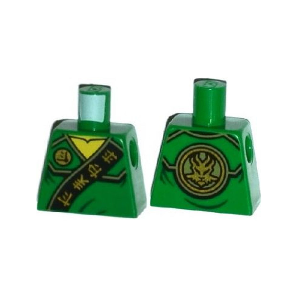 LEGO® Torso Ninjago Robe with Gold Asian Characters on Black Sash and Lloyd Power Emblem Pattern 973pb1913 grün
