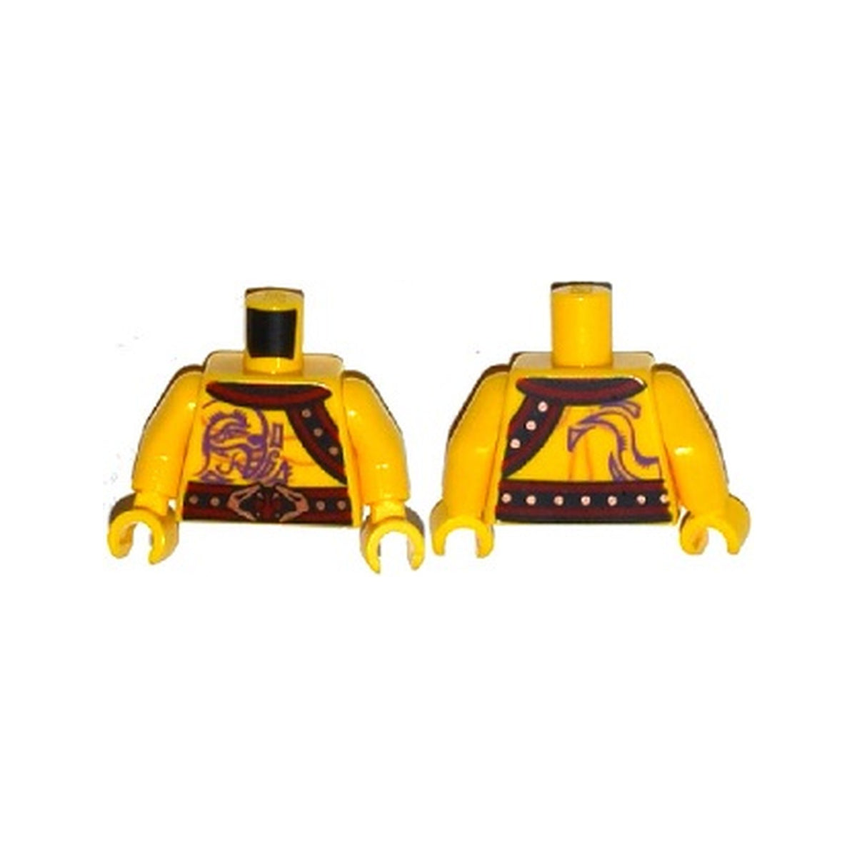 LEGO® Torso Ninjago Bare Chest Muscles, Purple Snake Tattoos, Snake Buckle, Shoulder Strap Pattern / Yellow Arms / Yellow Hands 973pb1916c01 gelb