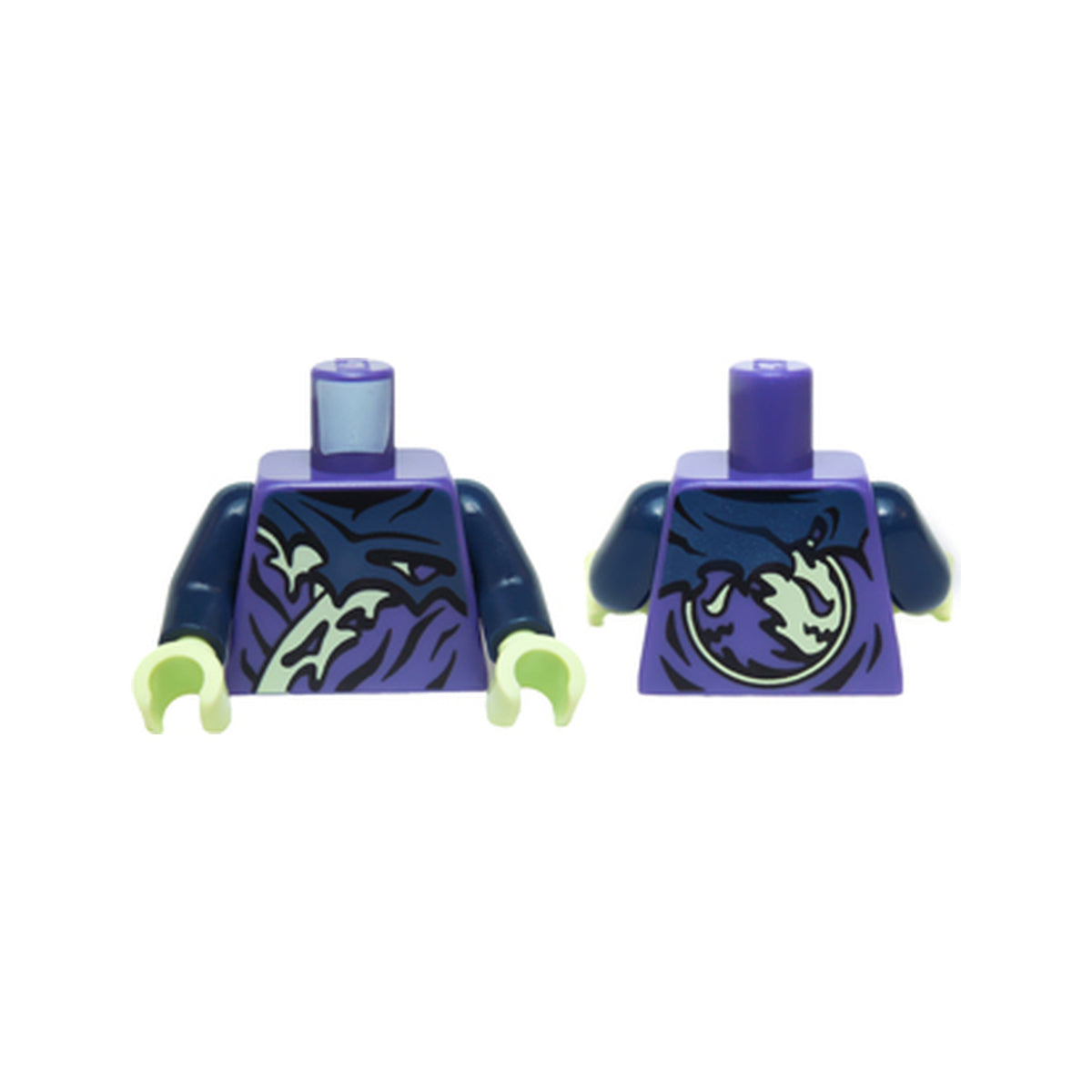 LEGO® Torso Ninjago Tattered Dark Blue and Yellowish Green Robe Pattern / Dark Blue Arms / Yellowish Green Hands 973pb2083c01 dunkelviolett