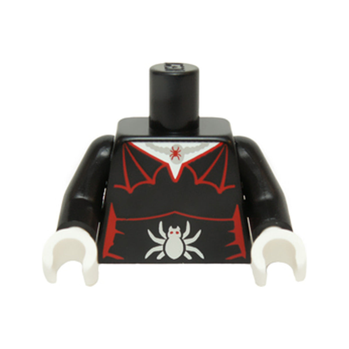LEGO® Torso Female Outline with Red Spider Web Trim, Necklace, Silver Spider Pattern / Black Arms / White Hands 973pb2100c01 schwarz