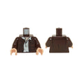LEGO® Torso SW Open Jacket with Pockets and Gadgets and White Open Undershirt with Collar Pattern / Dark Brown Arms / Light Nougat Hands 973pb2121c01 dunkelbraun