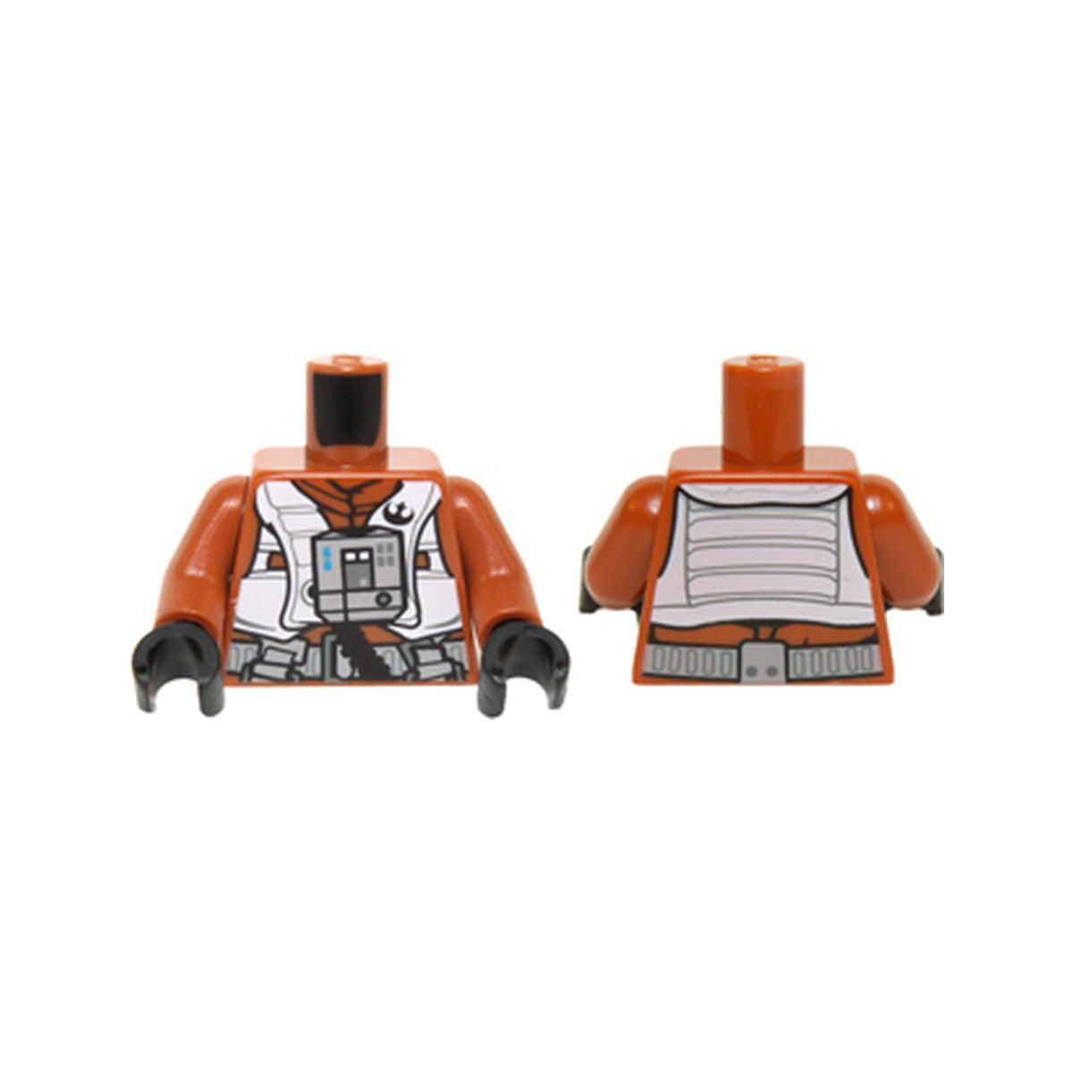 LEGO® Torso SW Resistance Pilot Flight Suit with Straps and Black Hose Pattern / Dark Orange Arms / Black Hands 973pb2131c01 dunkelorange
