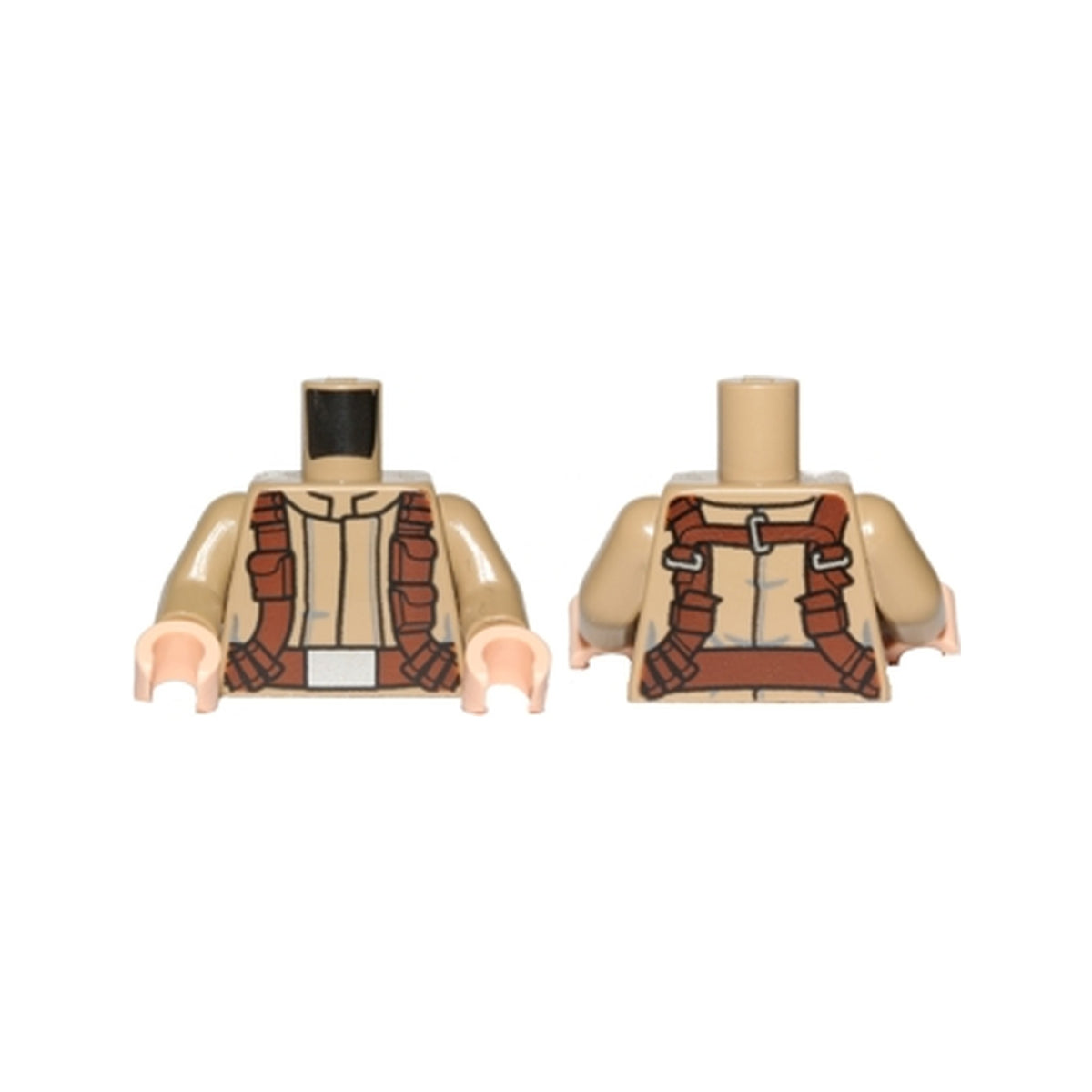 LEGO® Torso SW Mandarin Collar, Reddish Brown Utility Belts Pattern (SW Resistance Soldier) / Dark Tan Arms / Light Nougat Hands 973pb2146c01 dunkelbeige
