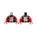 LEGO® Torso Ninjago Dark Red and Gold Flames and White Ninjago Logogram 'Fire' Pattern / Red Arms / Red Hands 973pb2160c01 schwarz