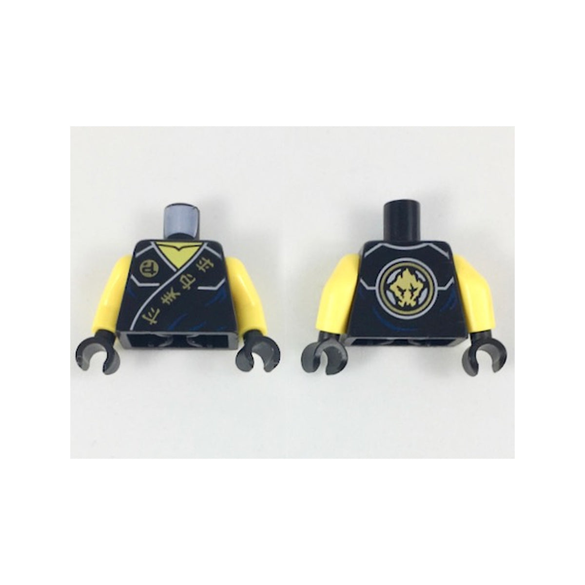 LEGO® Torso Ninjago Robe with Gold Ninjago Logogram 'Fire Earth Lightning Energy' on Black Sash Pattern / Yellow Arms / Black Hands 973pb2168c01 schwarz