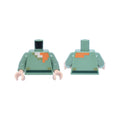 LEGO® Torso Pixelated Shirt with Olive Green Collar and Dark Green Belt, Light Nougat Neck, Orange Hair Pattern / Sand Green Arms / Light Nougat Hands 973pb2186c01 sandgrün
