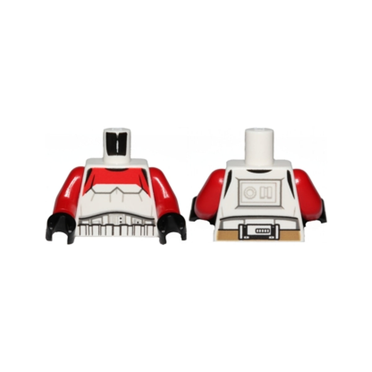 LEGO® Torso SW Armor Stormtrooper, Detailed Armor with Red Marking without Shoulder Belts Pattern / Red Arms / Black Hands 973pb2203c01 weiss