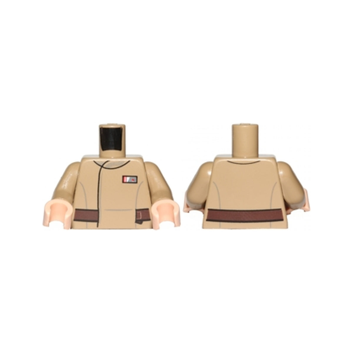 LEGO® Torso SW Jacket with Resistance Army Lieutenant Rank Badge and Reddish Brown Belt Pattern / Dark Tan Arms / Light Nougat Hands 973pb2225c01 dunkelbeige