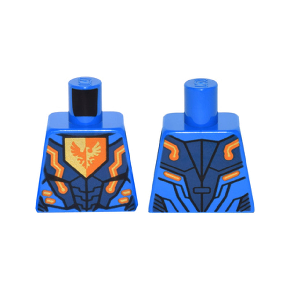 LEGO® Torso Nexo Knights Armor with Orange and Gold Circuitry and Falcon on Pentagonal Shield Pattern 973pb2239 blau