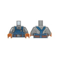 LEGO® Torso Overalls Dark Blue Rumpled with Reddish Brown Belt Pattern (SW Ugnaught) / Dark Bluish Gray Arms / Medium Nougat Hands 973pb2245c01 dunkelgrau