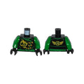 LEGO® Torso Ninjago Robe with Gold Dragon, Green Sash and Ninjago Logogram 'Energy' and Wings on Reverse Pattern / Green Arms / Black Hands 973pb2300c01 schwarz