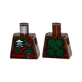 LEGO® Torso Ninjago Green Armor with Belts, Ninja Skull with Crossed Swords and Scabbards Pattern 973pb2303 braun