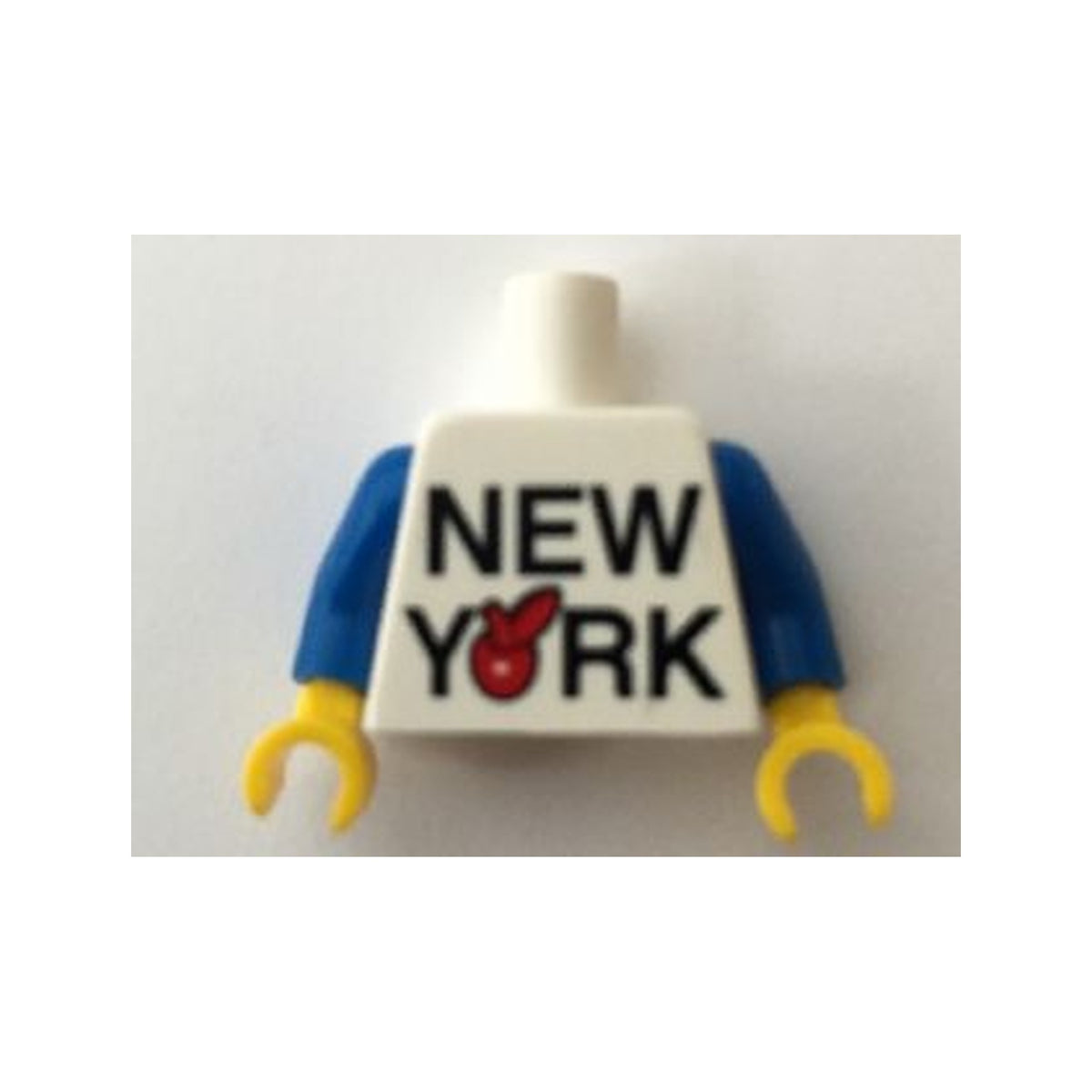 LEGO® Torso 'NEW YORK' Big Red Apple Pattern / Blue Arms / Yellow Hands 973pb2326c01 weiss