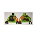 LEGO® Torso Ninjago Scales, Green Stomach, Ninja Skull with Crossed Swords, Shoulder Armor Pattern / Orange Arm Left / Lime Arm Right / Dark Brown Hands 973pb2372c01 limette