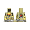 LEGO® Torso Volcano Explorer Jumpsuit with Dark Bluish Gray Belt and Yellow Harness Front, Volcano Logo Back Pattern 973pb2453 olivgrün