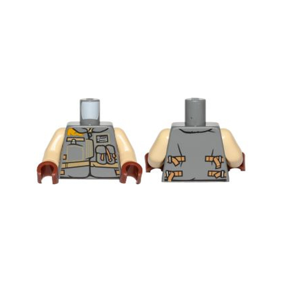 LEGO® Torso SW Jacket with Dark Tan Belts and Pockets Pattern (Rebel Trooper) / Tan Arms / Reddish Brown Hands 973pb2475c01 dunkelgrau