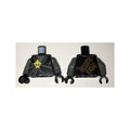 LEGO® Torso Ninjago Brown Rope, Gold Medallion and Gray Undershirt Front, Scabbards on Back Pattern / Dark Bluish Gray Arms / Black Hands 973pb2515c01 schwarz