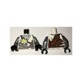 LEGO® Torso Ninjago Brown Rope, Gold Medallion and Silver Undershirt Front, Scabbards on Back Pattern / Flat Silver Arms / Black Hands 973pb2518c01 weiss