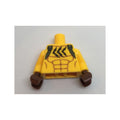 LEGO® Torso Batman Muscles Outline with Flat Silver Shoulder Straps and 3 Jagged Cat Scratch Marks Pattern / Bright Light Orange Arms / Reddish Brown Hands 973pb2576c01 hellorange