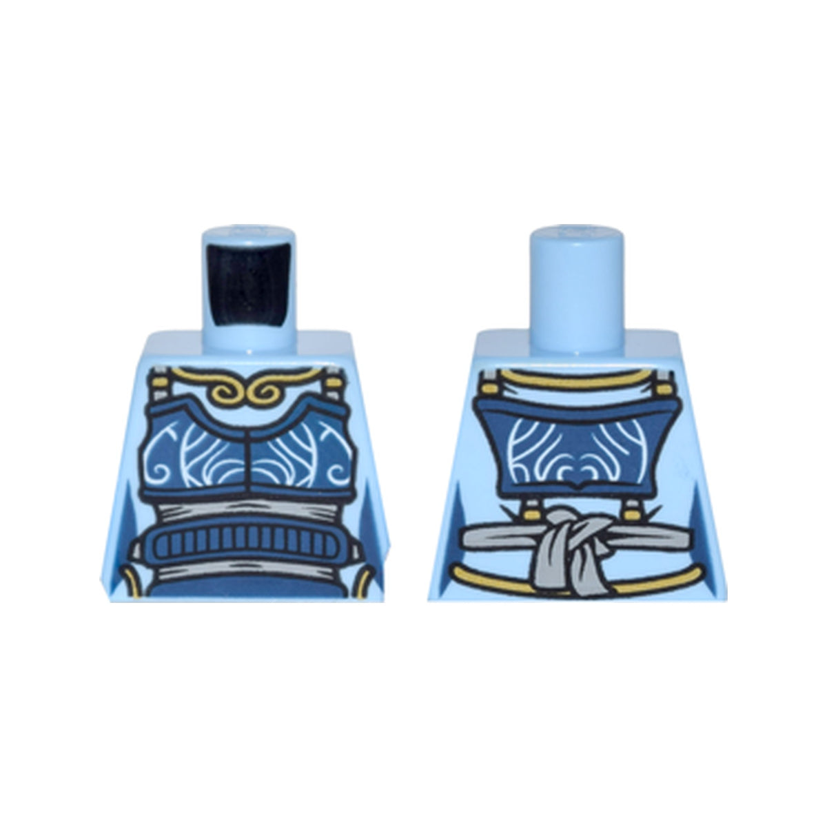 LEGO® Torso Ninjago Female Outline Dark Blue Apron with Light Bluish Gray Sash, Gold Necklace Pattern 973pb2620 leuchtend hellblau