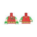 LEGO® Torso Batman 'R' Symbol, 3 Yellow Clasps and Collar and Belt Pattern / Light Nougat Arms with Molded Bright Green Short Sleeves Pattern / Bright Green Hands 973pb2625c01 rot