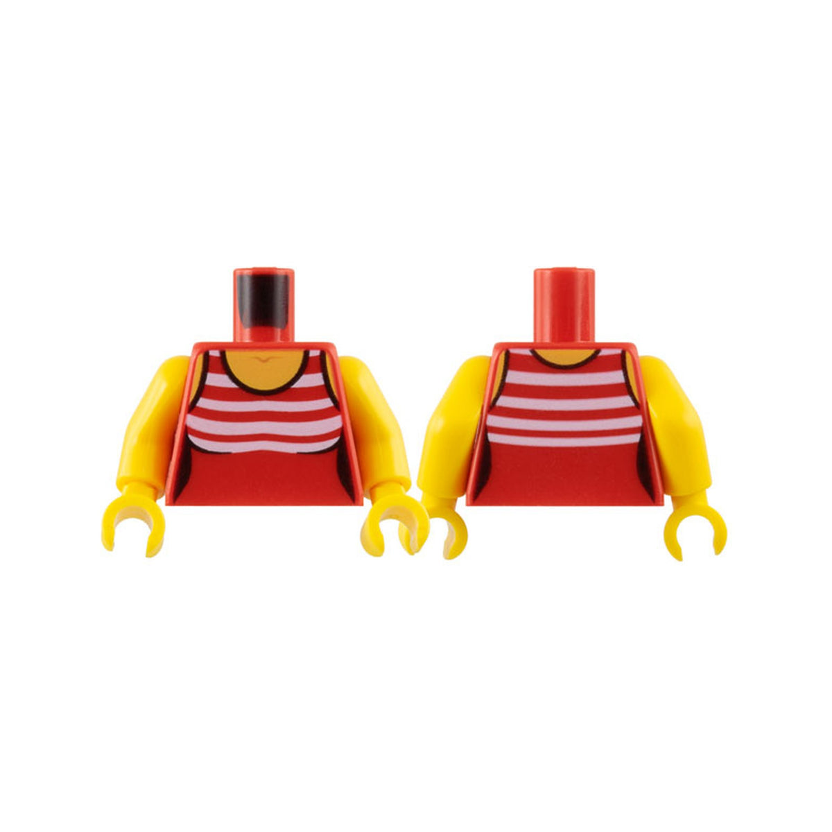 LEGO® Torso Female Swimsuit with White Horizontal Stripes on Chest, Yellow Neck and Shoulders Pattern / Yellow Arms / Yellow Hands 973pb2733c01 rot