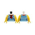 LEGO® Torso Female Shirt with Dark Azure Horizontal Stripes, Red Scarf, Yellow Neck Pattern / Yellow Arms / Yellow Hands 973pb2734c01 weiss