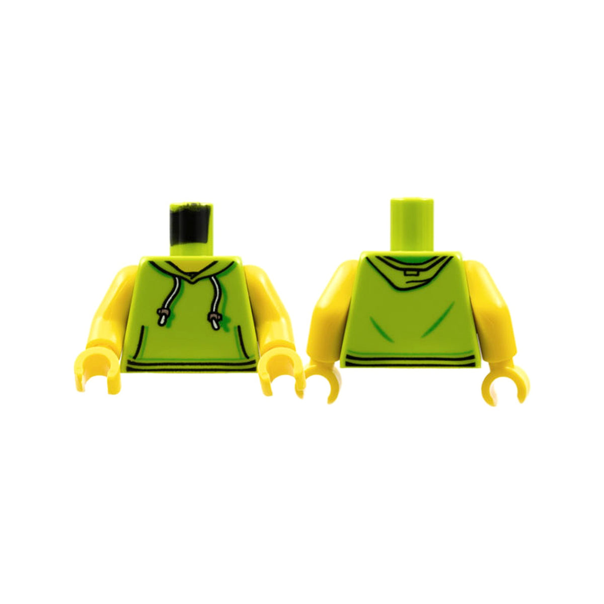 LEGO® Torso Hoodie with White Drawstrings, Silver Adjusters and Kangaroo Pockets Pattern / Yellow Arms / Yellow Hands 973pb2735c01 limette