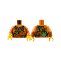 LEGO® Torso Female Jacket with Bright Light Orange Harness, Bright Green Strap, Silver Radio, and Canteen on Back Pattern / Dark Orange Arms / Yellow Hands 973pb2757c01 dunkelorange