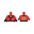 LEGO® Torso Ninjago Robe with Ninjago Logogram 'FIRE', Black Sash and Gold Emblem Pattern / Red Arms / Black Hands 973pb2783c01 rot