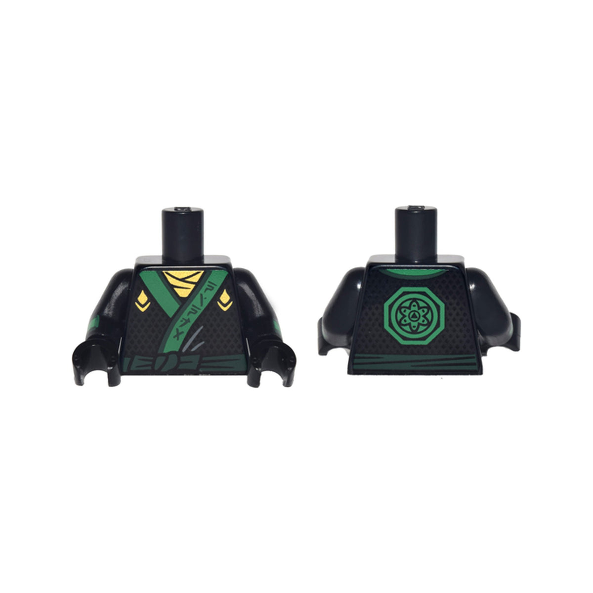 LEGO® Torso Ninjago Robe with Gold Scarf and Diamonds, Green Sash and Emblem Pattern / Black Arms with Diamonds and Green Cuffs Pattern / Black Hands 973pb2785c01 schwarz