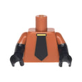 LEGO® Torso Wide Black Tie and Gold Tie Bar Pattern / Black Arms with Molded Dark Orange Short Sleeves Pattern / Black Hands 973pb2797c01 dunkelorange