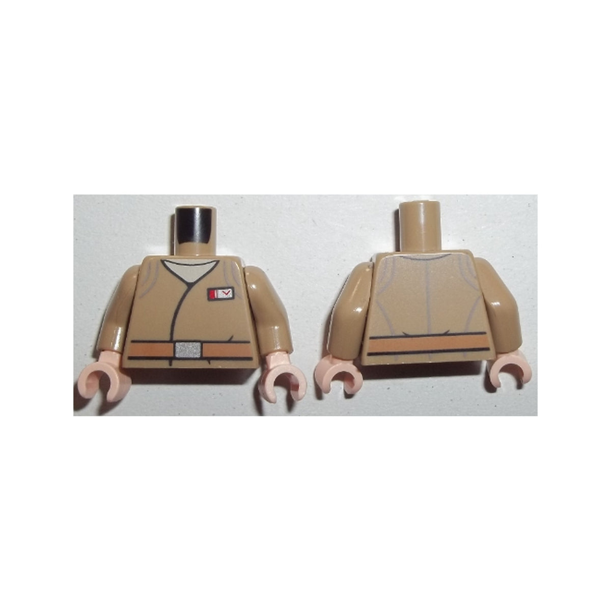 LEGO® Torso SW Jacket with Resistance Army Major Rank Badge and Medium Nougat Belt Pattern / Dark Tan Arms / Light Nougat Hands 973pb2866c01 dunkelbeige