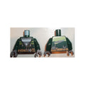 LEGO® Torso Jacket with Dark Bluish Gray Striped Undershirt and Pockets with Zipper Pattern / Dark Green Arms / Dark Bluish Gray Hands 973pb2876c01 dunkelgrün