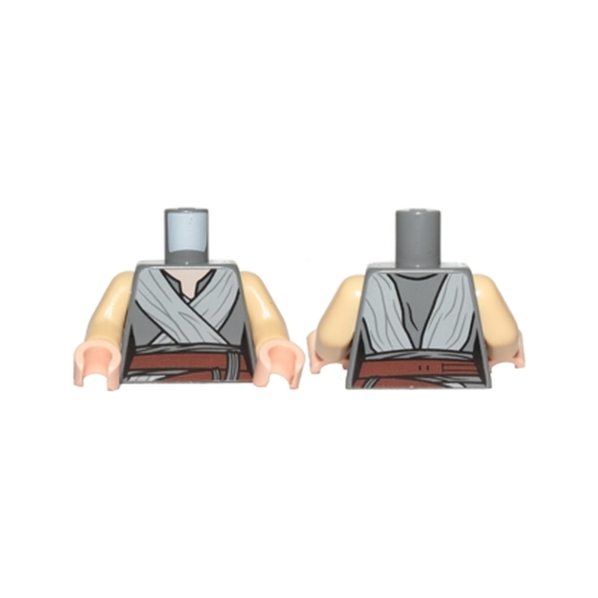 LEGO® Torso SW Female Outline, Open Neck Shirt, Light Bluish Gray Tied Robe, Reddish Brown Belt Pattern / Tan Arms / Light Nougat Hands 973pb2884c01 dunkelgrau