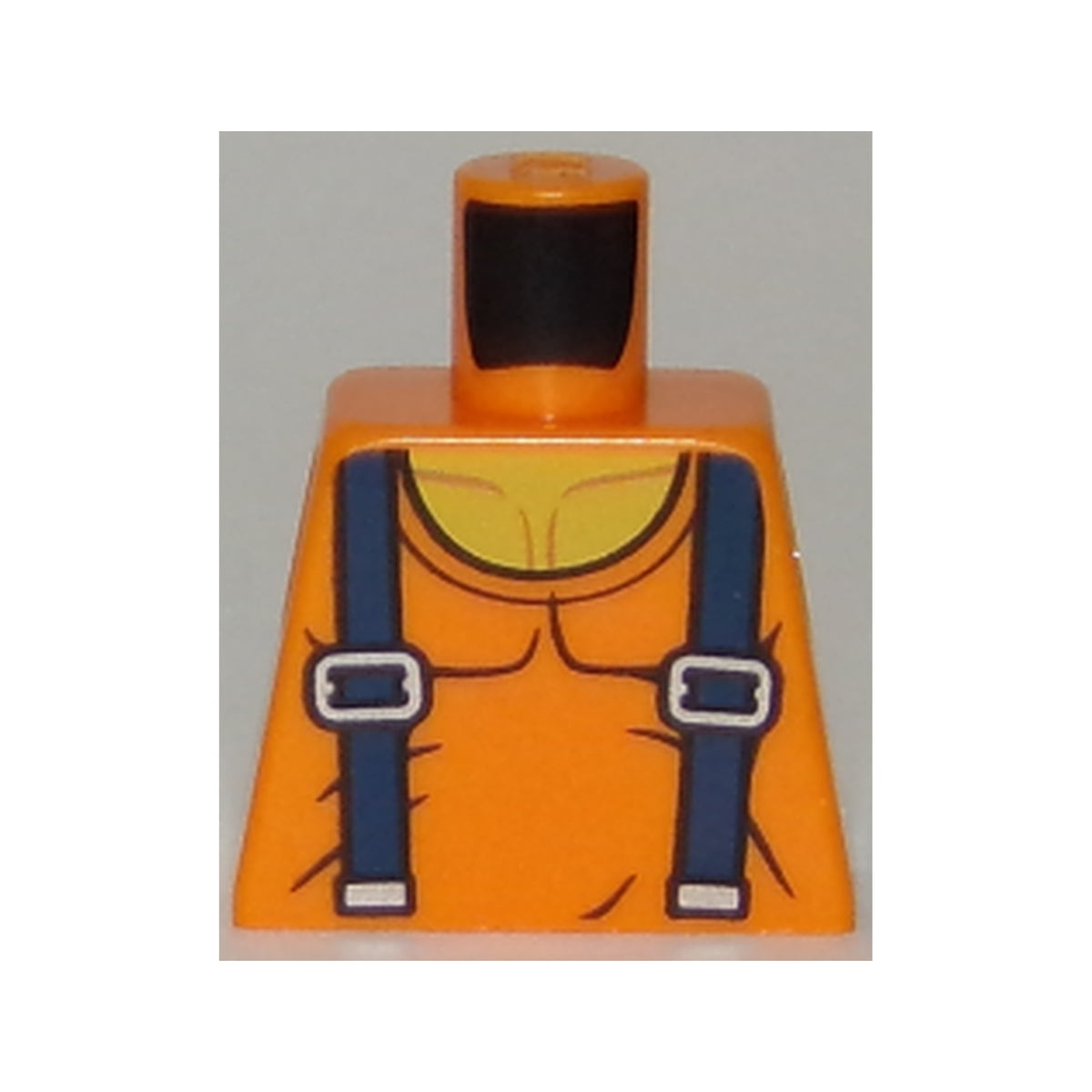 LEGO® Torso Town Miners with Sleeveless T-Shirt over Muscles with Dark Blue Suspender Straps Pattern 973pb2922 orange