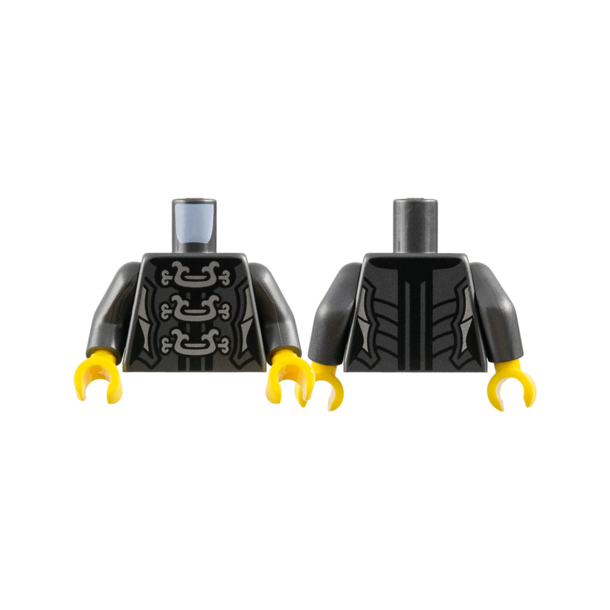 LEGO® Torso Ninjago Female Armor with Three Large Silver Clasps Pattern / Pearl Dark Gray Arms / Yellow Hands 973pb2989c01 perldunkelgrau