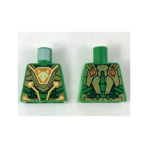 LEGO® Torso Nexo Knights Gold Armor Plates with Bright Light Yellow and Orange Circuitry and Fox Head Emblem Pattern 973pb3008