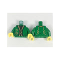 LEGO® Torso Ninjago Robe with Gold Trim and Symbols over Black Shirt with Gold Dots Pattern / Green Arms / Yellow Hands 973pb3019c01 grün